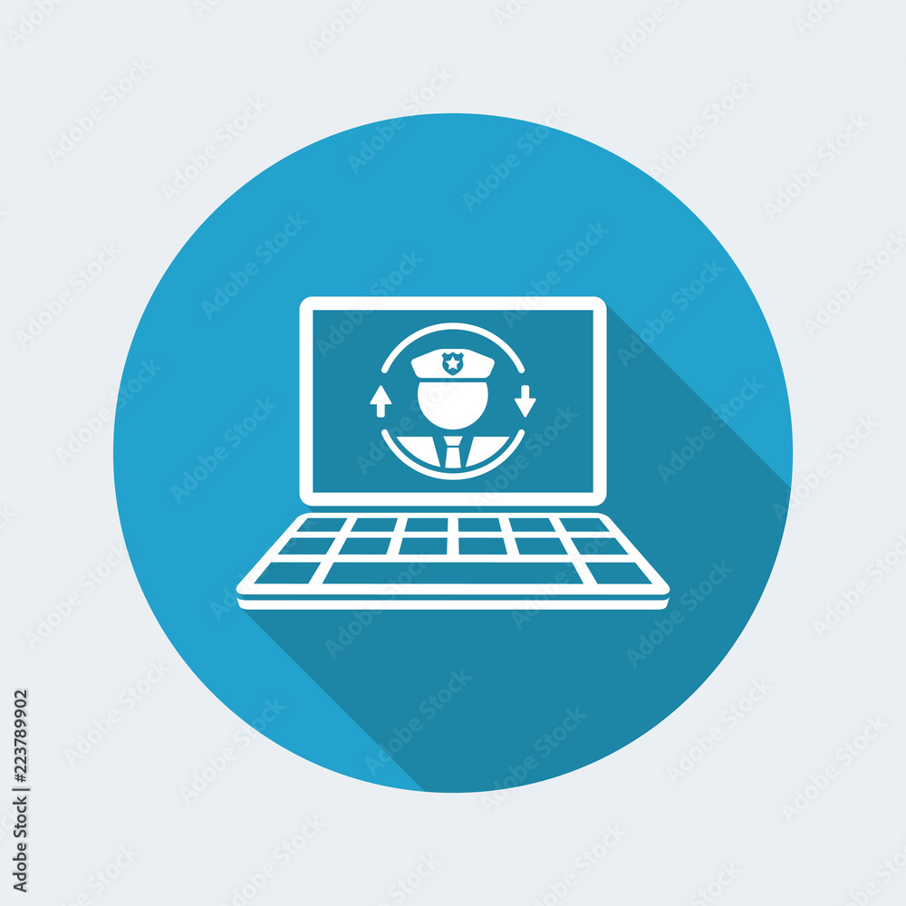 Computer full protection - Vector flat icon Computer full protection - Vector flat icon