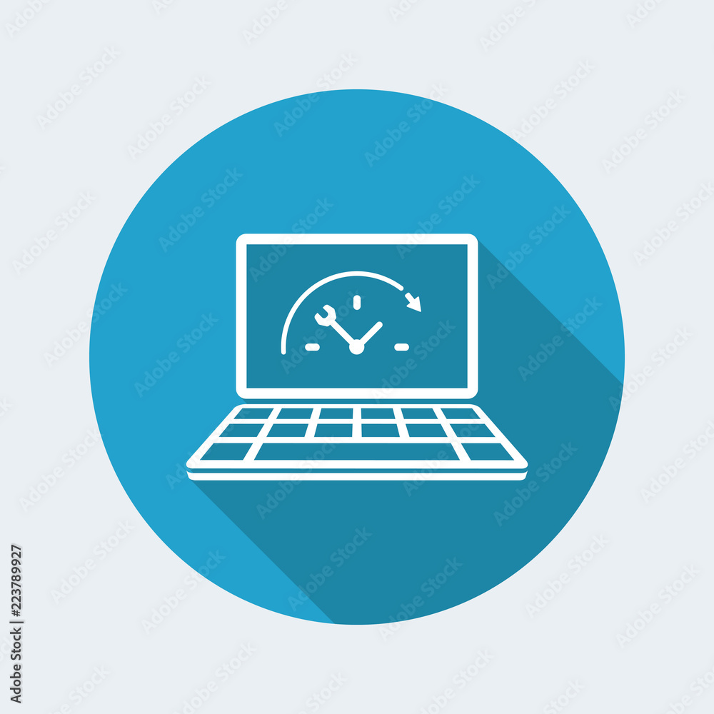 Full time technical assistance - Vector flat icon Full time technical assistance - Vector flat icon