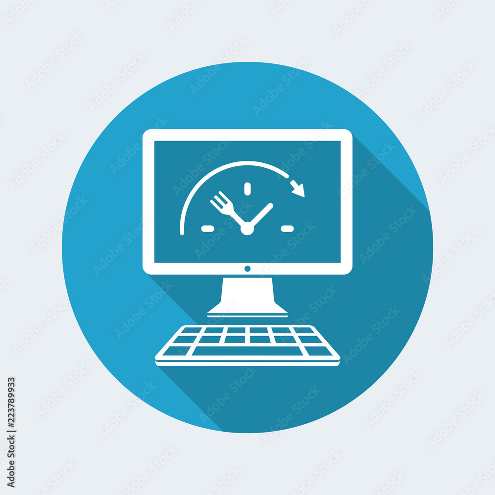 Online fooding services full time - Vector flat icon Online fooding services full time - Vector flat icon