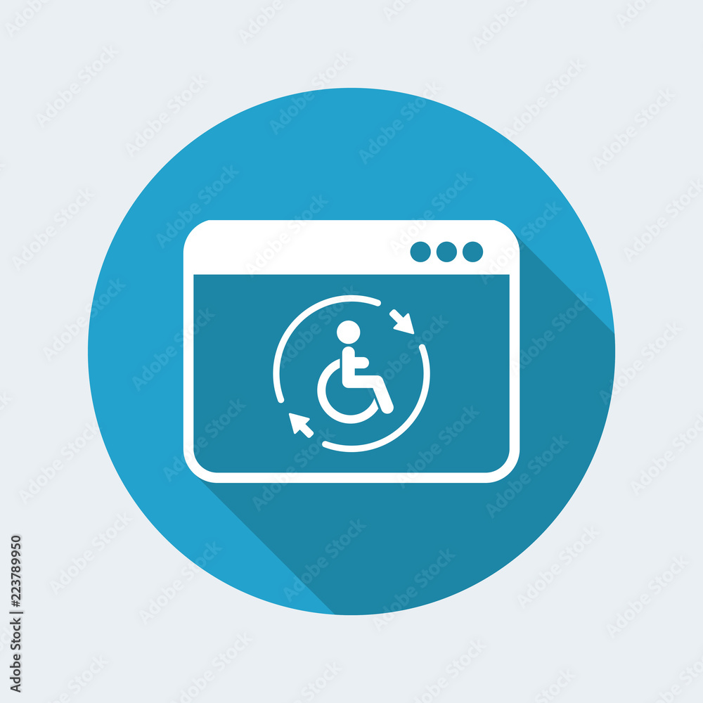 Handicap full assistance online - Vector flat icon Handicap full assistance online - Vector flat icon