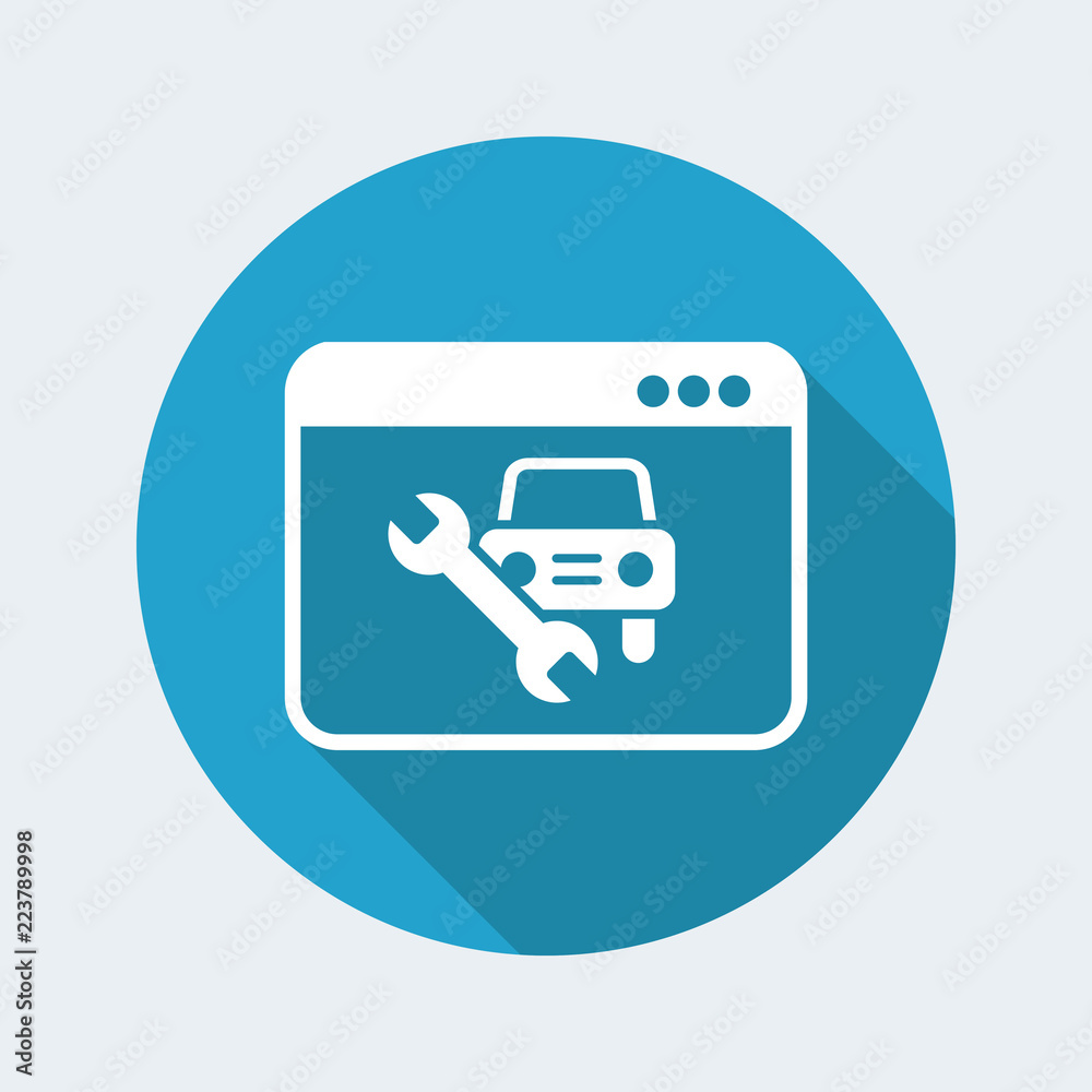Automotive assistance services online - Vector flat icon Automotive assistance services online - Vector flat icon