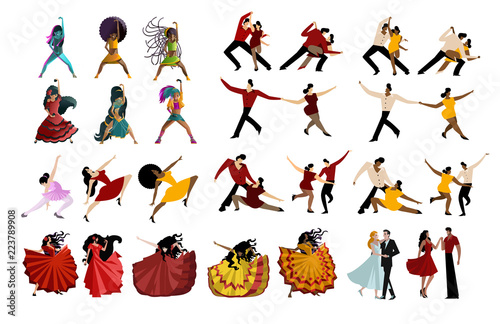 salsa mambo tango rumba dancers collection