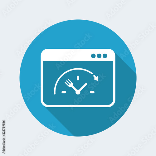 Online fooding services full time - Vector flat icon