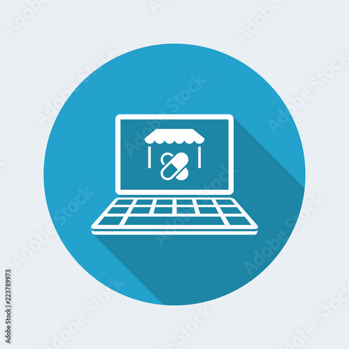 Pharmacy online - Vector flat icon