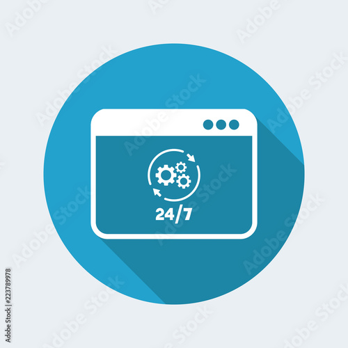 Free Download Computer repair assistance 24/7 - Vector flat icon - GFXLoad