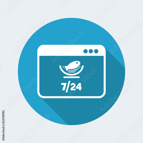 Food services fish 7/24 - Vector flat icon