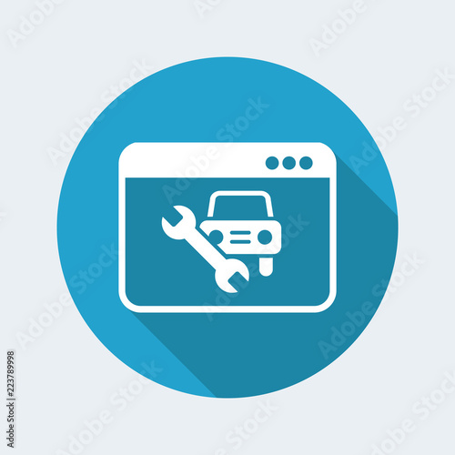 Automotive assistance services online - Vector flat icon