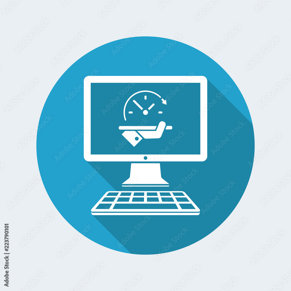 Full time online services - Vector flat icon Full time online services - Vector flat icon
