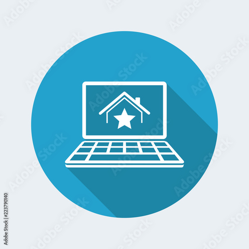 Online real estate - Favourite house - Vector flat icon