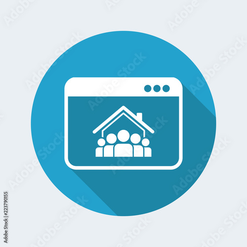 Online housing - Group of people - Vector flat icon