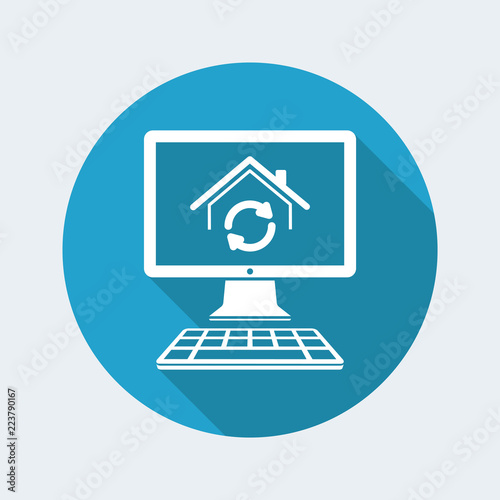 House renovation online services - Vector flat icon