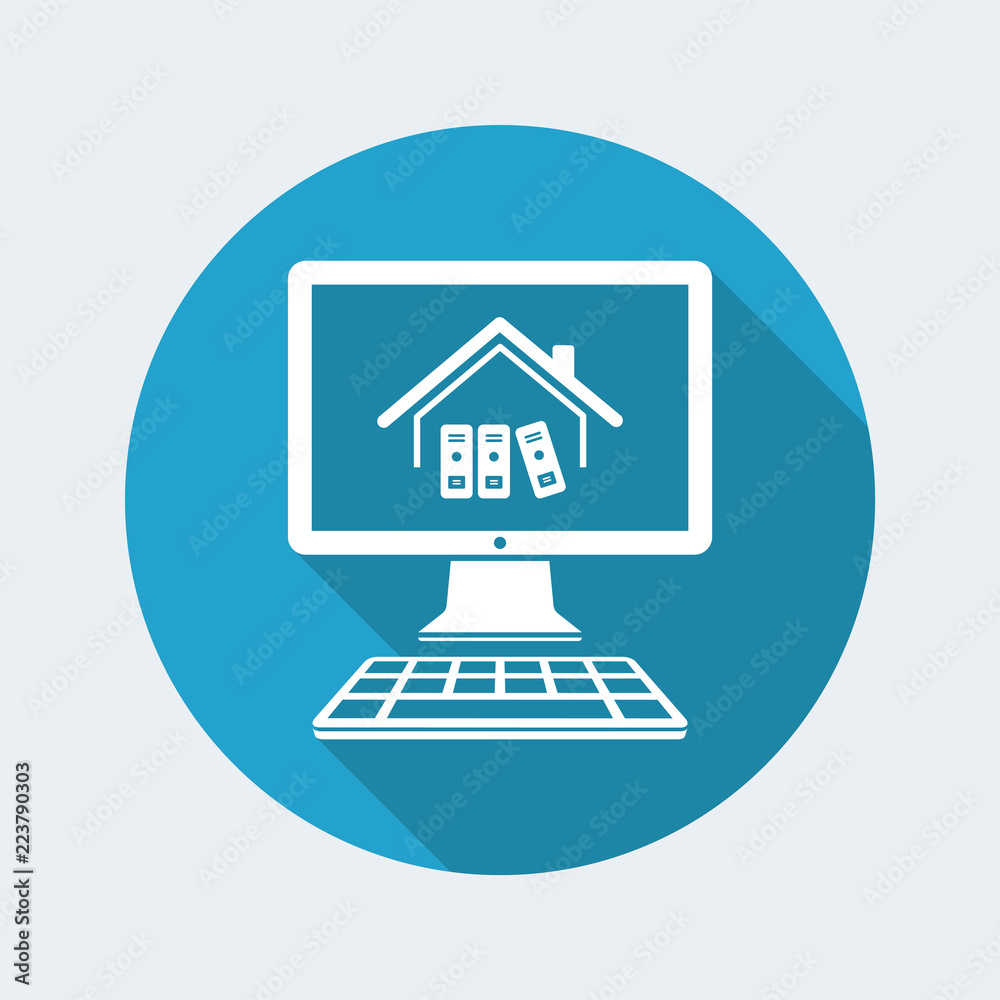 Library or school concept - Vector icon for computer website or application Library or school concept - Vector icon for computer website or application