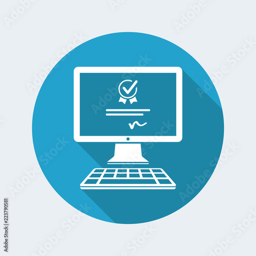 Digital certificate - Vector icon for computer website or application