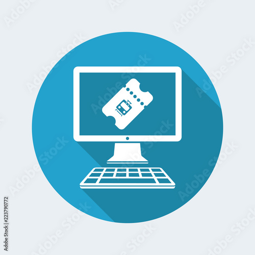 Online train ticket - Vector icon for computer website or application