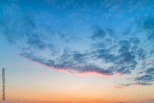 Beautiful vibrant Summer sunset beach landscape with stunning sky and colors © veneratio