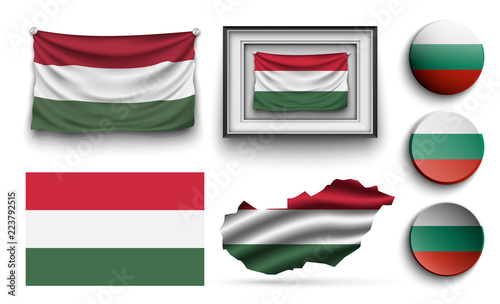 Free Download set of hungary flags collection isolated - GFXLoad