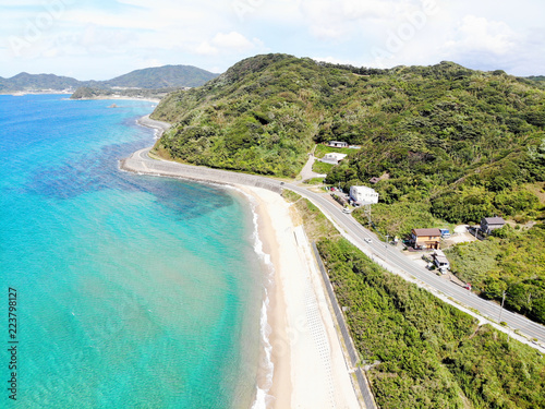 Aerial view of Itoshima Bay, Fukuoka, Japan photo