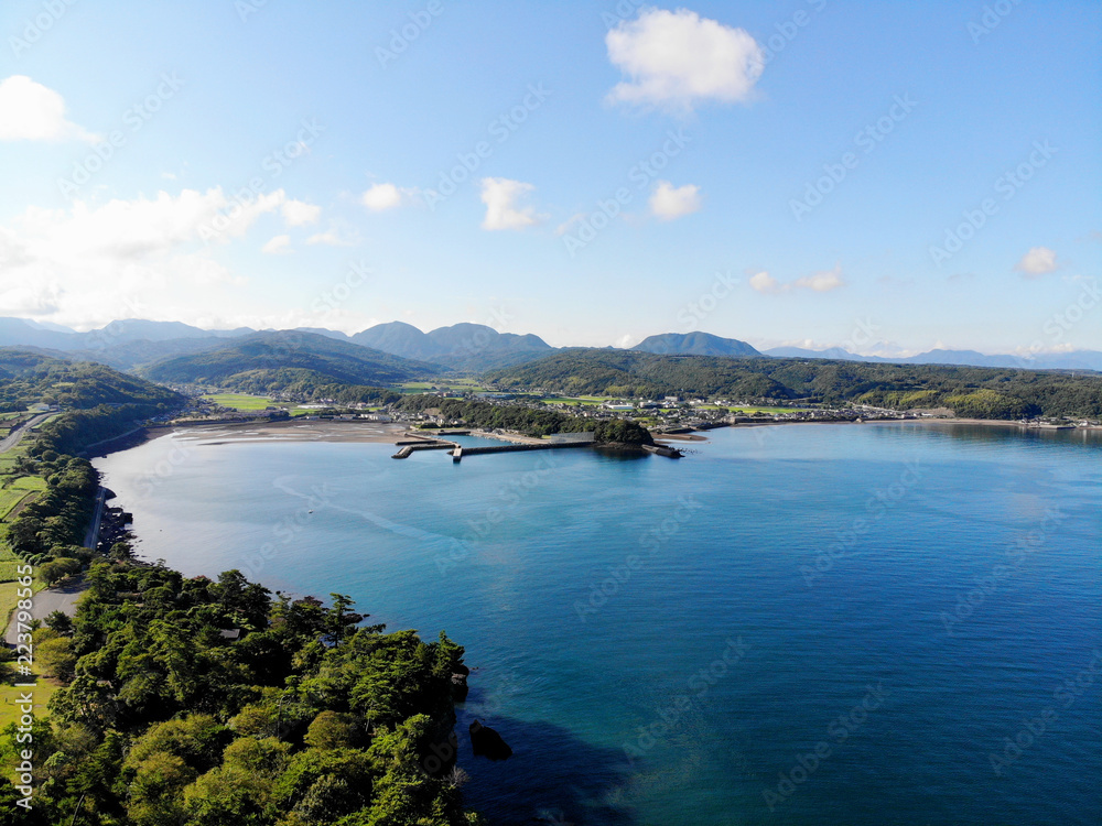 Aerial view of Shoreline, Ooita, Japan