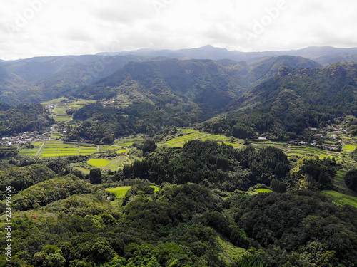 Aerial view of Ooita's Mountains, these are called the "Japanese Machu Picchu" © slyellow