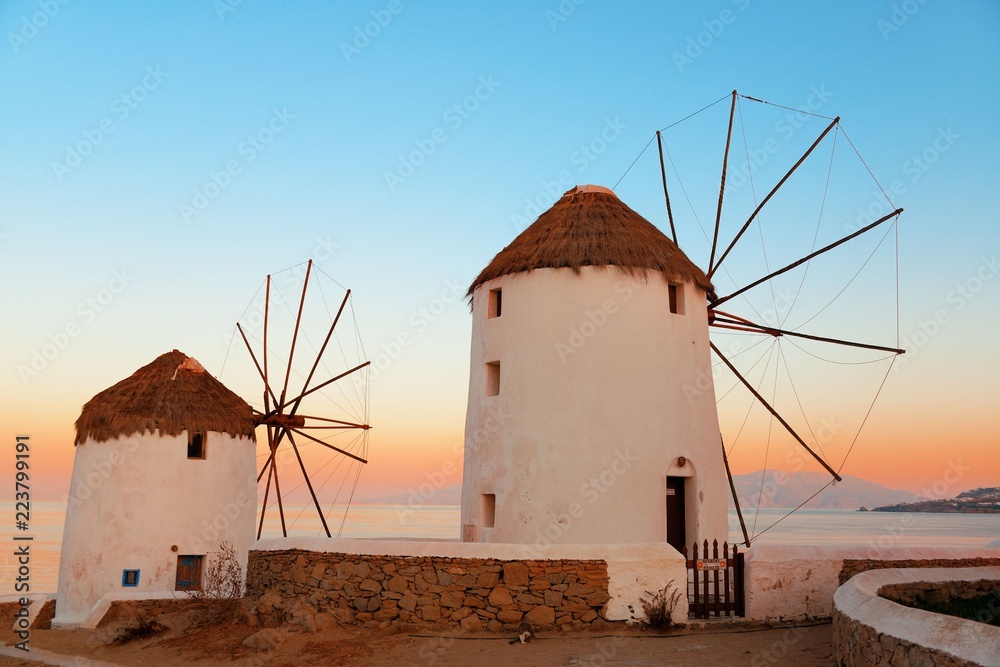 Mykonos windmill sunset