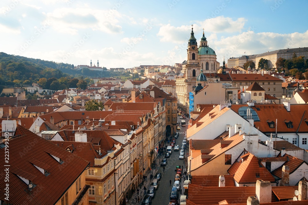 Prague skyline rooftop view dome Prague skyline rooftop view dome