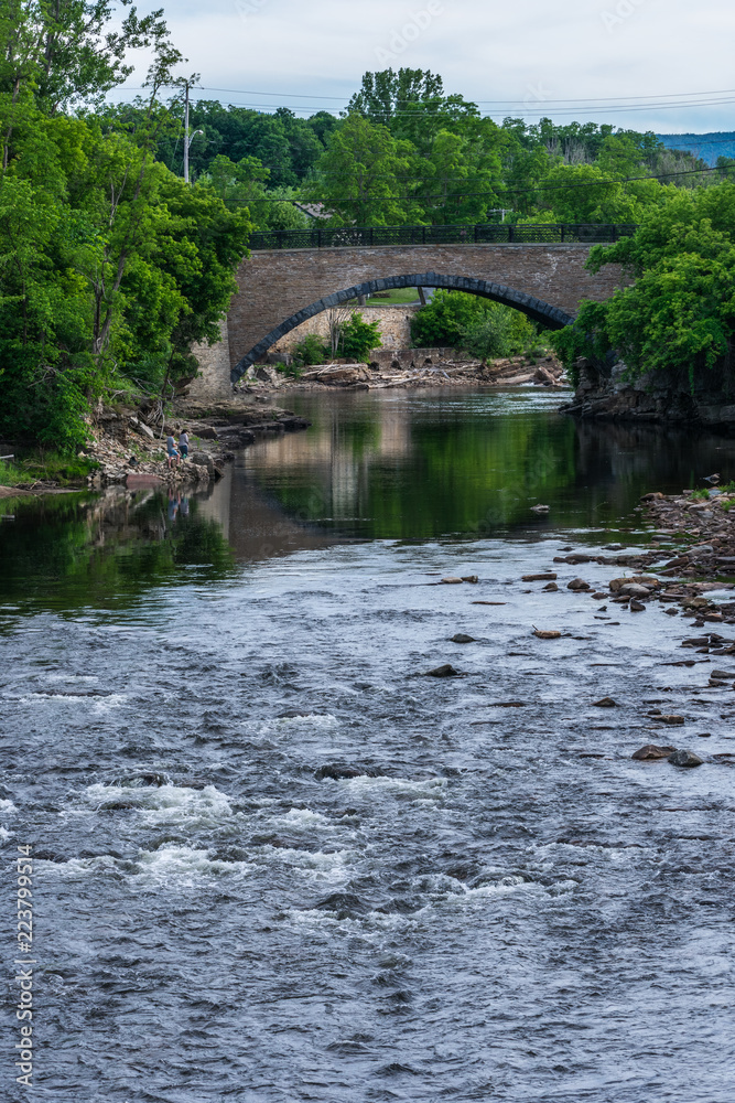 A view of a bridge crossing over the Ausable River