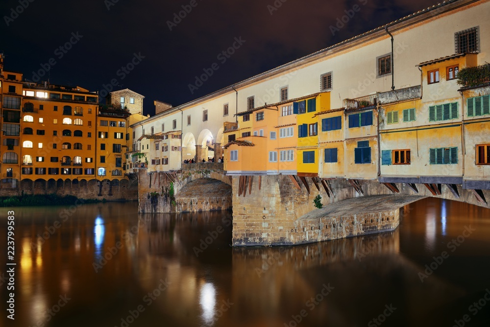 Florence Ponte Vecchio night view