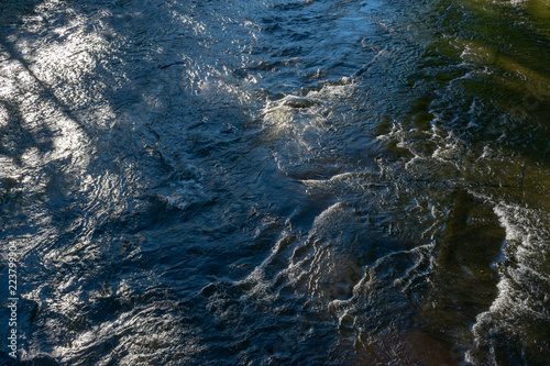 River water flowing over rocks