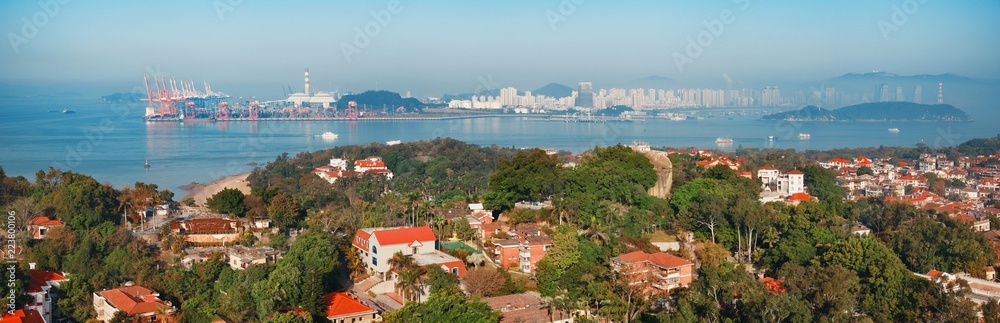 Xiamen city viewed from Gulangyu