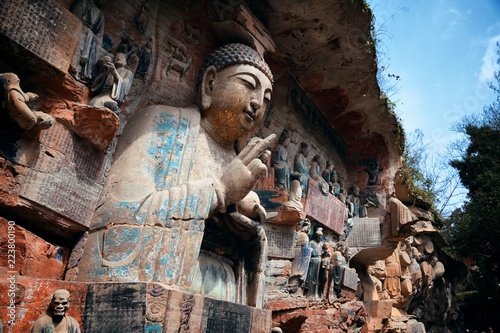 Schilderij op canvas Dazu Rock Carvings