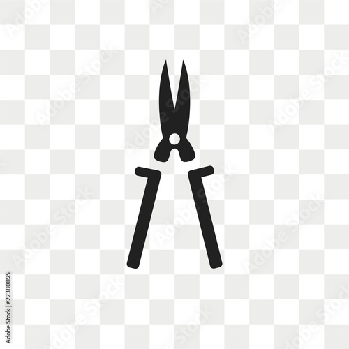 Pruning shears vector icon isolated on transparent background, Pruning shears logo design