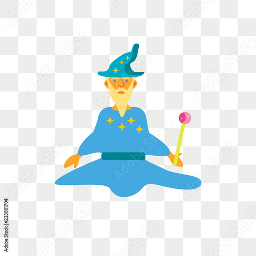 Wizard vector icon isolated on transparent background, Wizard logo design