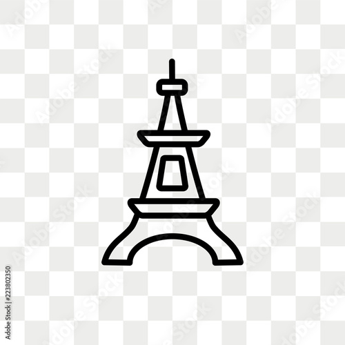 Eiffel tower vector icon isolated on transparent background, Eiffel tower logo design
