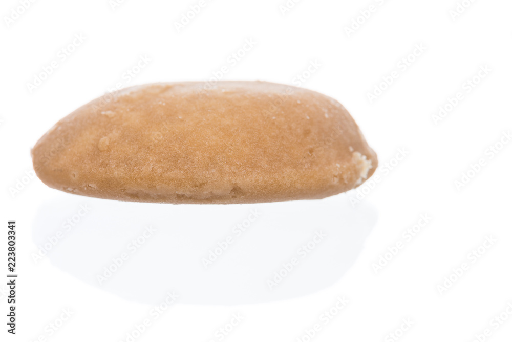 Dried palm sugar isolated on white