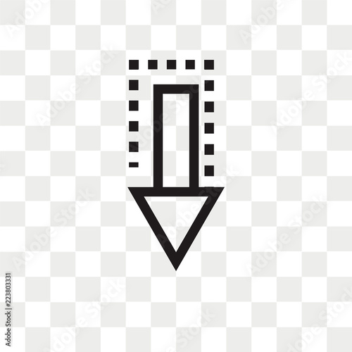 Down arrow vector icon isolated on transparent background, Down arrow logo design