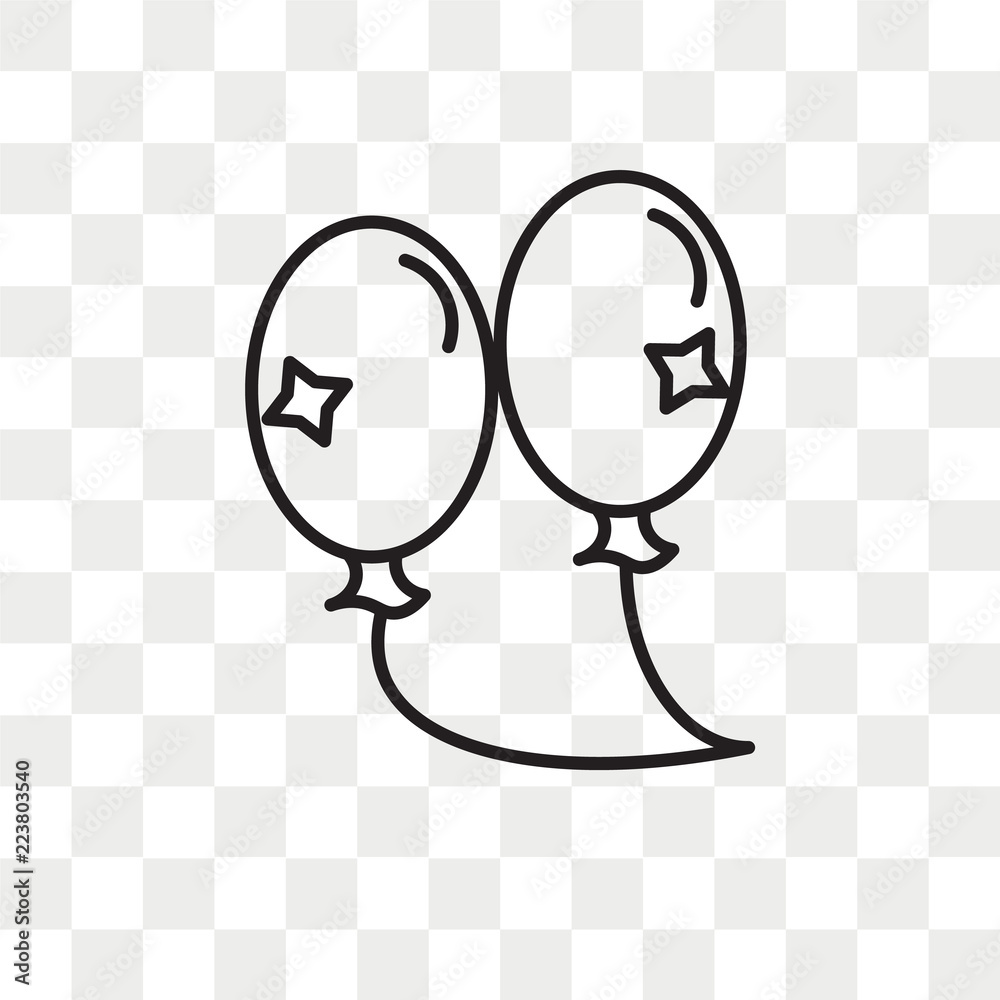 Balloons vector icon isolated on transparent background, Balloons logo ...