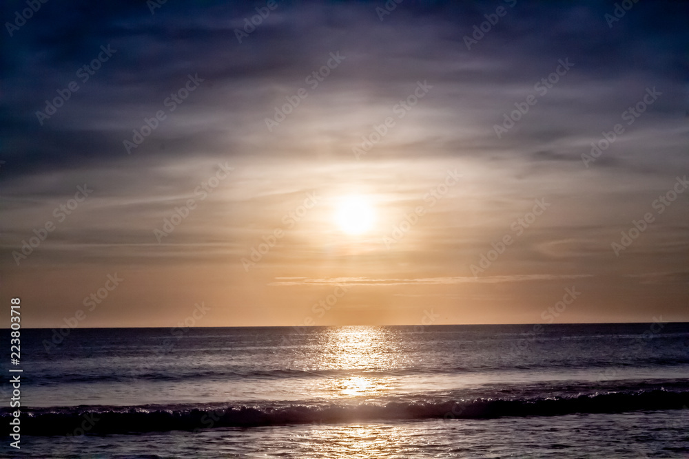 Blue Shaded Sunset at Karon Beach Over the Ocean