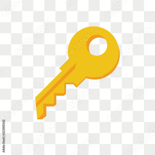 Key vector icon isolated on transparent background, Key logo design