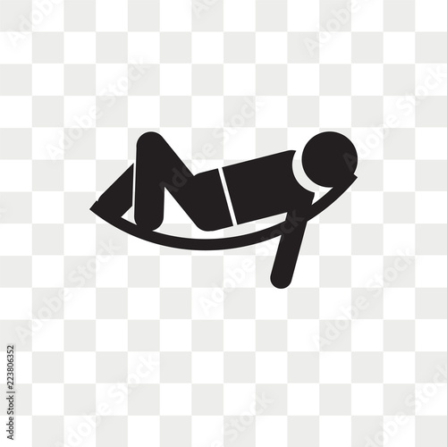 hammock relaxing vector icon isolated on transparent background, hammock relaxing logo design