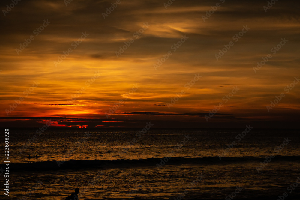 Deep and Rich ORange Sunset at Karon Beach