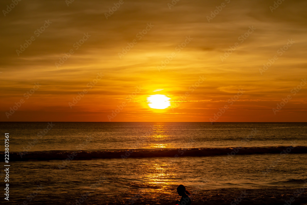 Deep and Rich ORange Sunset at Karon Beach