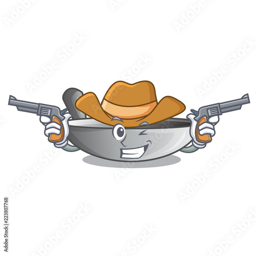 Cowboy character kitchenware wok for cooking food