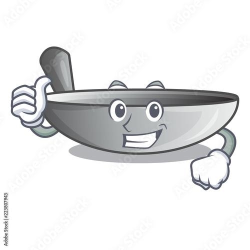 Thumbs up wok frying pan utensil kitchenware cartoon