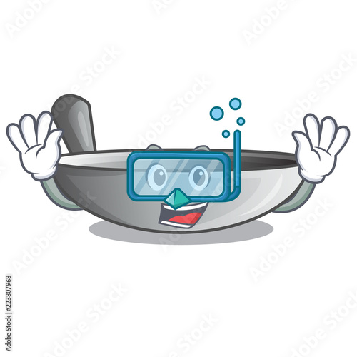 Diving wok frying pan utensil kitchenware cartoon