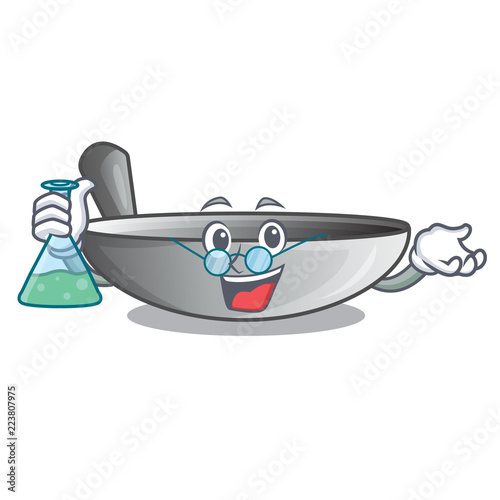 Professor wok frying pan utensil kitchenware cartoon