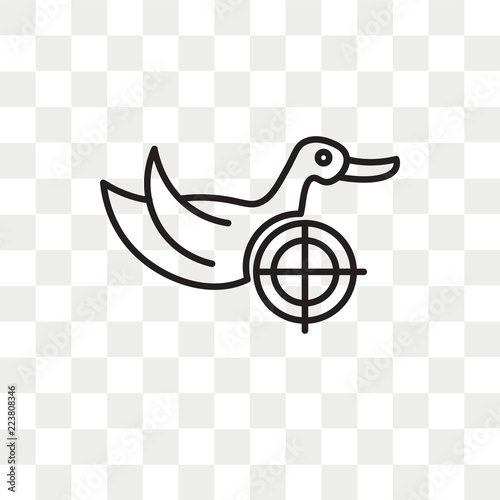 Duck Shooting vector icon isolated on transparent background, Duck Shooting logo design