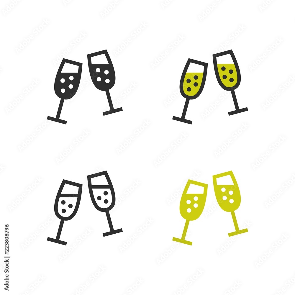 Champagne flute icons Stock Illustration Adobe Stock