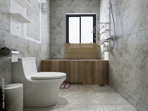 Modern clean bathroom design renderings
