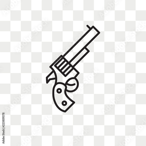Revolver vector icon isolated on transparent background, Revolver logo design