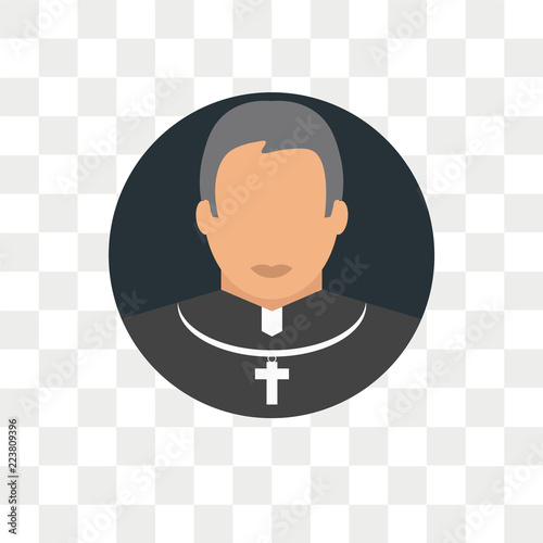 Priest vector icon isolated on transparent background, Priest logo design